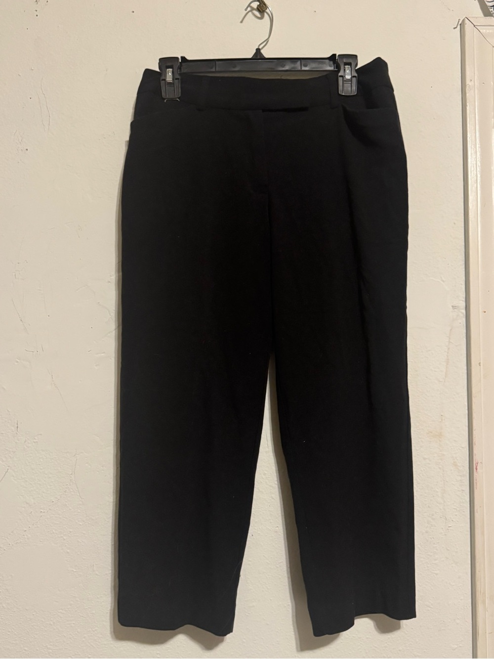 George London Fit Women’s Black Cropped Straight-Leg Pants Size 8